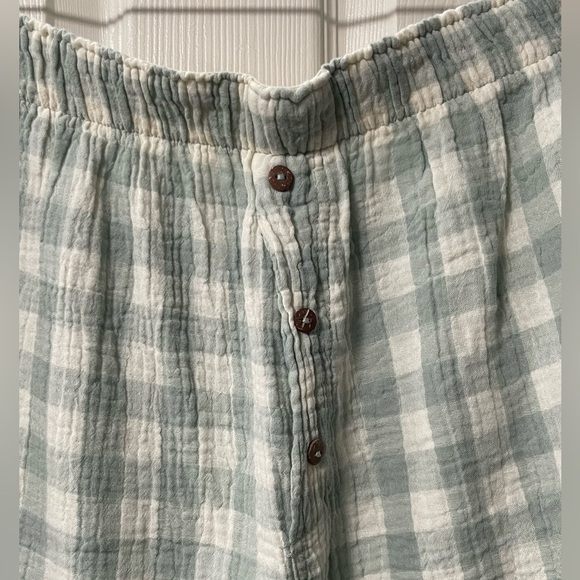 NWT: FREE PEOPLE Sunday Morning Boxer Aqua Gingham Size Large - Picture 5 of 9
